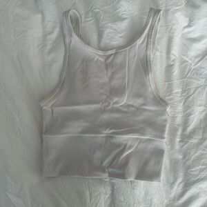 Lululemon White Ribbed Tank Top
